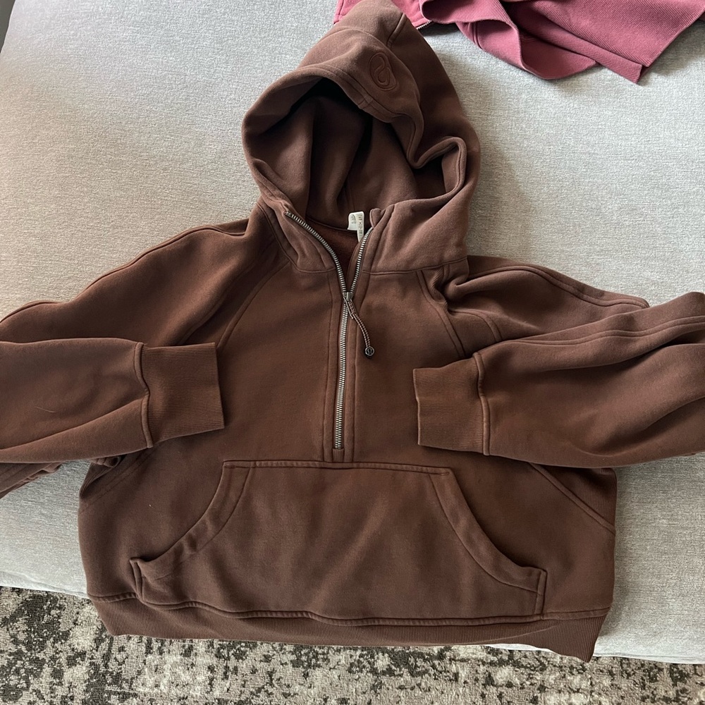 lululemon Brown Scuba 1/4 Zip Hoodie